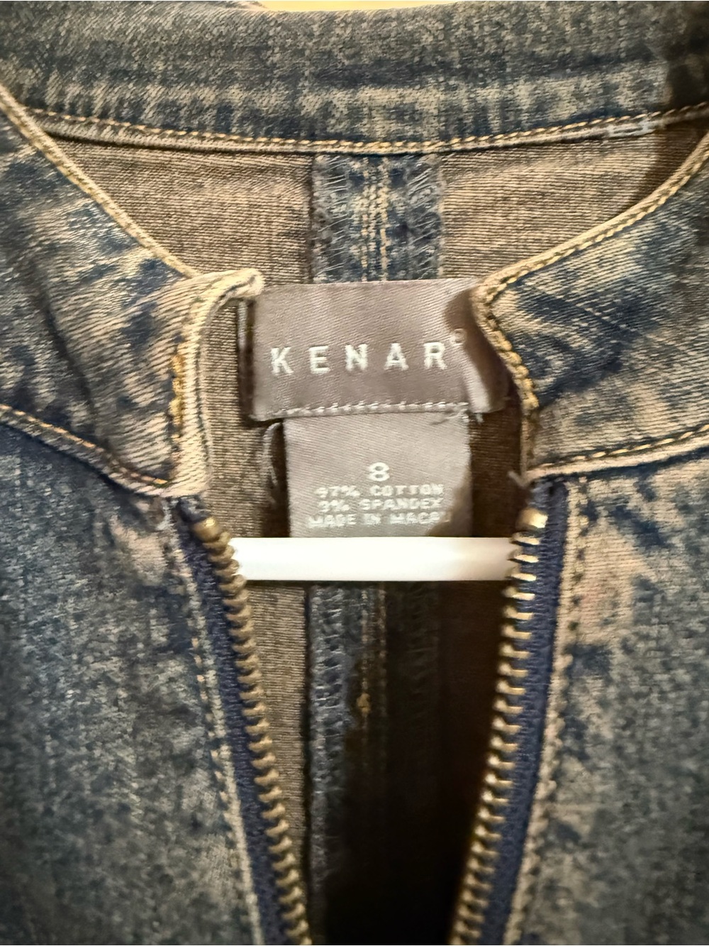 Kenar Faded Blue Denim Zip Jacket and Midi Skirt Set